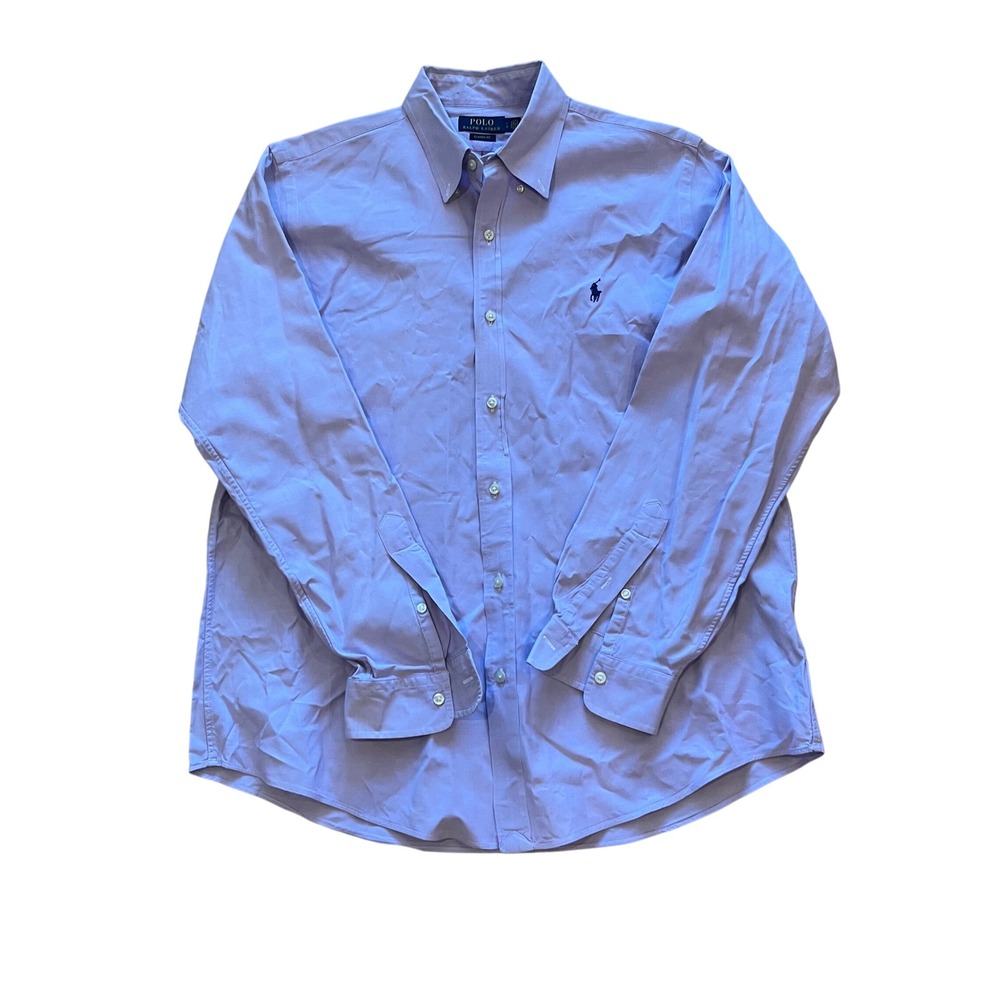 Polo Ralph Lauren Mens Classic Fit Oxford Shirt Purple Long Sleeve Large L
